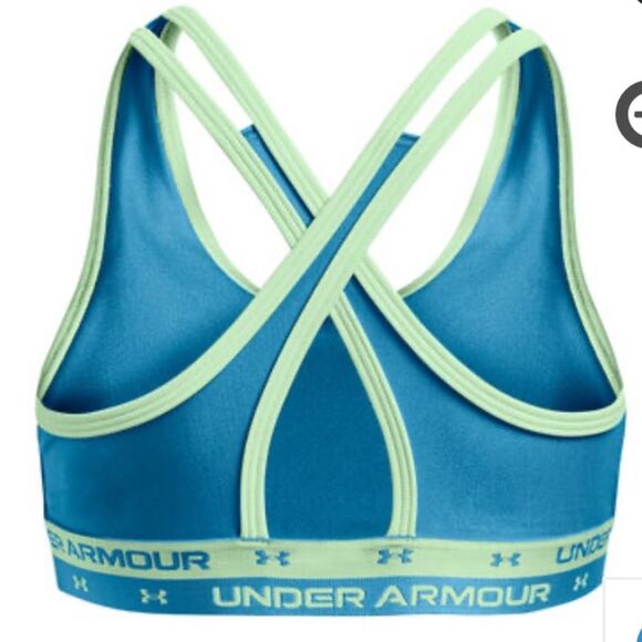 UNDER ARMOUR GIRLS CROSSBACK SOLID SPORTS BRA BLUE SIZE LARGE YOUTH NWT - Picture 3 of 4